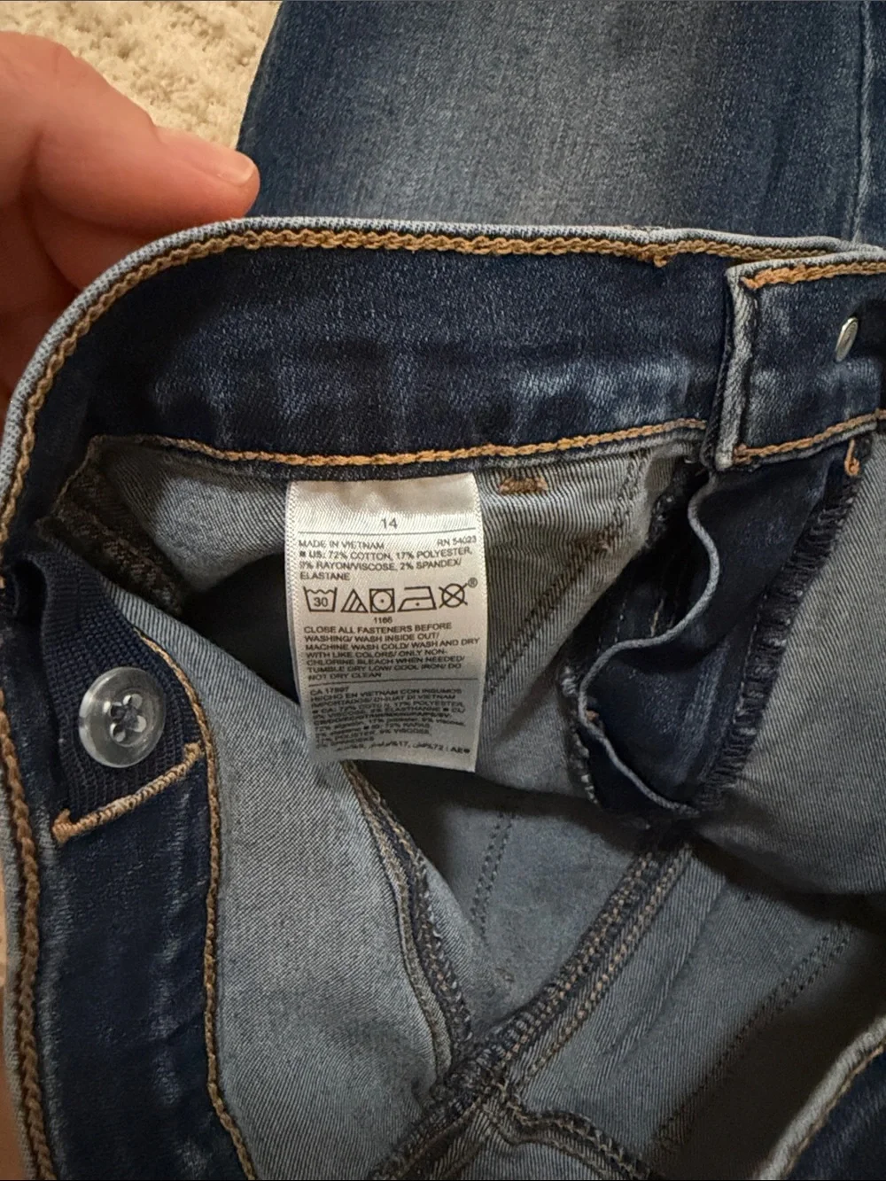 Old Navy Women's Dark Blue Skinny Jeans with Front Patch Pockets